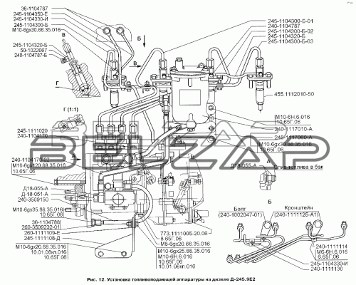 Заказать Болт-штуцер М8х1.0х30 ГАЗ-3310, Валдай на форсунку длинный ЕВРО-2 ММЗ в Великом Новгороде в  Онлайн-автомагазине Belzap.ru