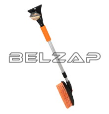 Щетка со скребком телескопическая 77-113см поворотная черно-оранжевая, AB-2212, АВТОСТОП