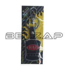 Брелок " KIA" черный, металл, кожа, BMK 019, MASHINOKOM