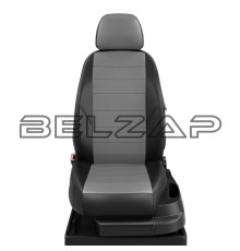 Авточехлы ГАЗель Next (3 высоких) экокожа черно-серые комплект AVTOLIDER