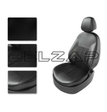 Авточехлы Solaris KIA Rio седан (11-) экокожа черные, 220618060606, CARFASHION