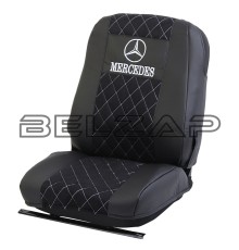 Авточехлы MERCEDES Axor (-12) 1 ремень экокожа-алькантара черные ВИТА ТРАК