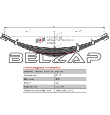 Лист рессоры ГАЗ-3308 передней №10 L=480мм ЧМЗ