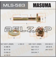Болт MAZDA сход-развальный комплект с гайкой и шайбой MASUMA