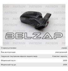 Зеркало боковое FORD Fiesta (01-08) правое PATRON